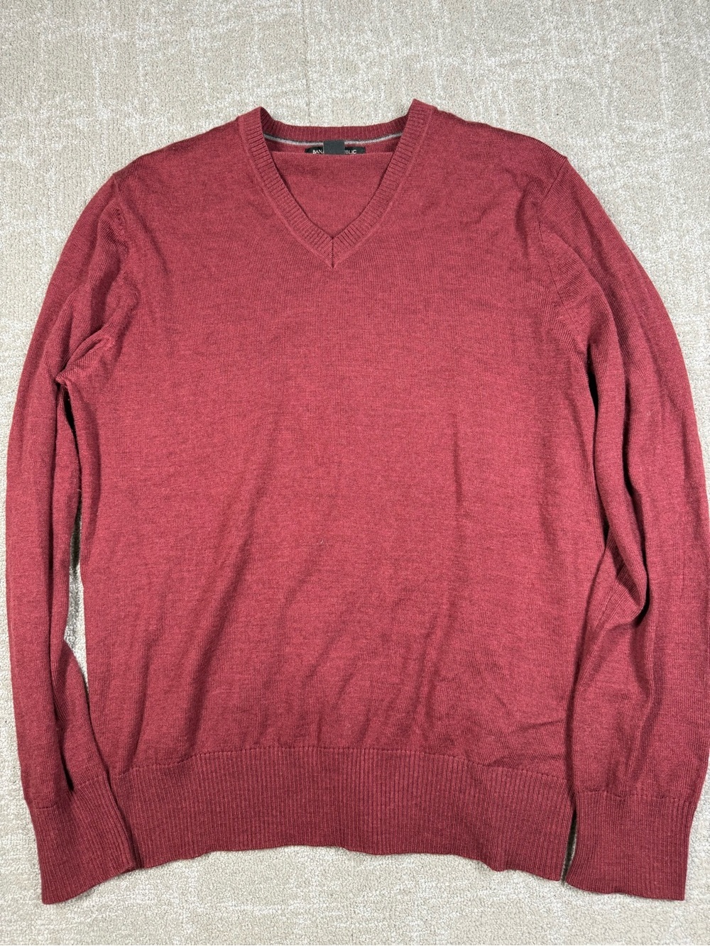 Banana Republic Extra Fine Merino Wool V-Neck Long Sleeve Sweater Size L